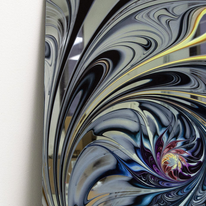 Wade Logan® Stained Glass Floral Art Modern Accent Mirror & Reviews